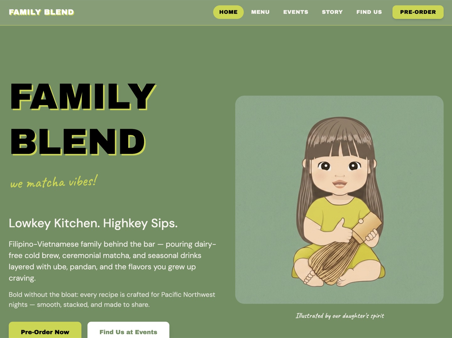 Family Blend landing page