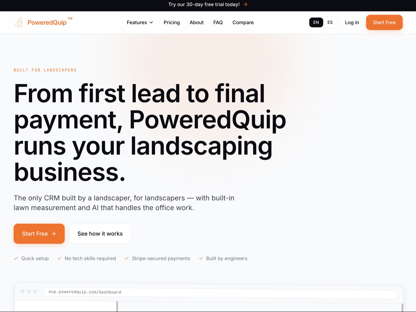 PoweredQuip landing page